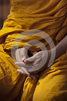 Hands of Buddhist Monk photo