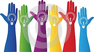 Hands with bulb