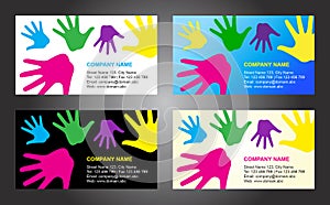 Hands business card template design