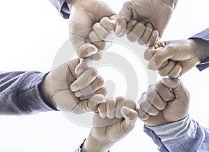 Hands of Business Partners Giving Fist Bump