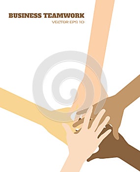 Hands business teamwork vector flat design