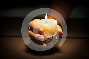 Hands with candle