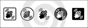Hands clap symbol. Hand clapping icons. Applaud and acclamation sign. Simple flat icon of praise and cheering graphic design photo