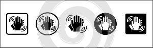 Hands clap symbol. Hand clapping icons. Applaud and acclamation sign. Simple flat icon of praise and cheering graphic design photo
