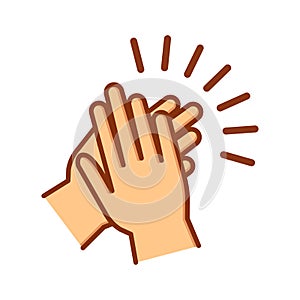 Hands clapping icon. Applause gesture. Vector illustration