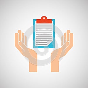 hands clipboard checklist report icon