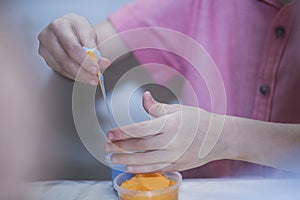 Hands with colorful clay