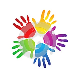 Hands colorful logo