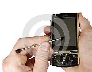 Hands with communicator