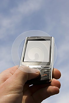 Hands with communicator photo