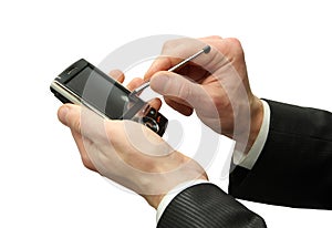 Hands with communicator