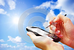 Hands with communicator