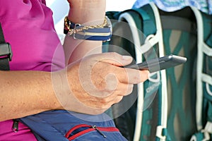 Hands continually touching the telephone keypad