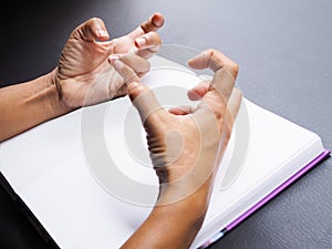 Hands with convulsions and muscle spasms, seizure disorder
