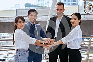 Hands coordination,Business join hands success for dealing,Team work to achieve goals