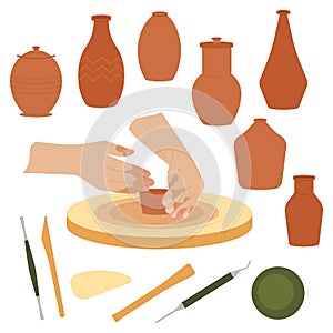 Hands Craft Pottery Icons