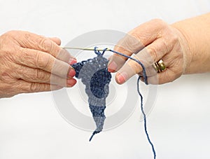 Hands crocheting