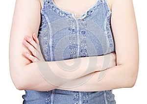 Hands crossed on breast - hand gesture