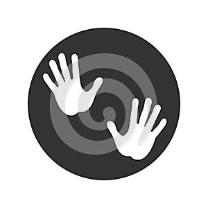 Hands in darkness graphic icon