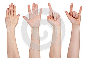 Hands with different gestures