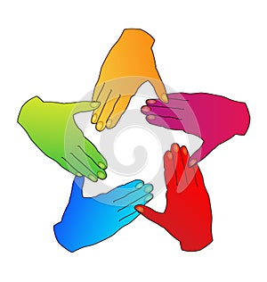 Hands diversity people logo