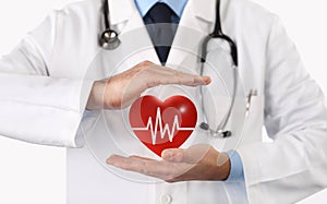 Hands doctor protect heart symbol