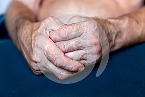 Hands of an elderly man