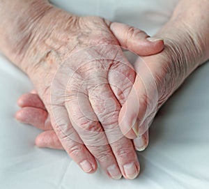 Hands of an elderly person