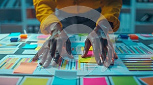 Hands Engaged in Strategic Planning.AI generated image