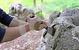 Hands and excalibur the famous sword