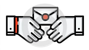 Hands Exchanging Envelope, Sending Mail, Communication Concept
