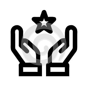 Hands on experience icon vector