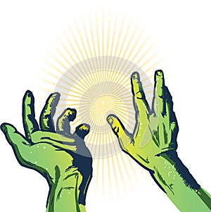 Hands of fear vector illustration