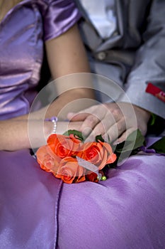 Hands with flowers