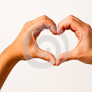 Hands folded in the shape of a heart.