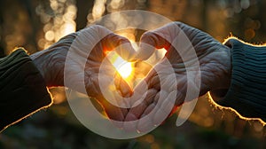 Hands Forming a Heart Silhouette. AI generated