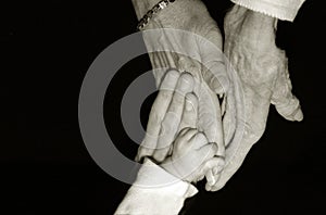 Hands of four generations