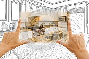 Hands Framing Custom Kitchen Design Drawing and Square Photo Com