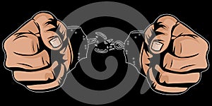 Hands free from handcuffs vector illustration