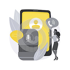 Hands-free phone calling abstract concept vector illustration.