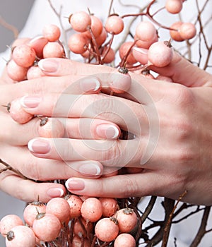 Hands with french manicure
