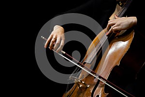 Hands girl playing the cello