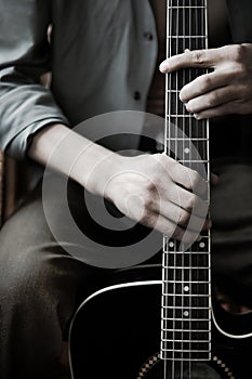 Hands on guitar
