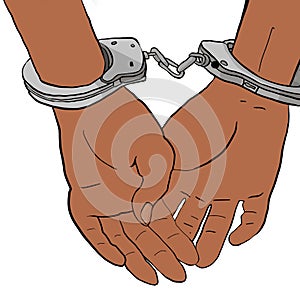 Hands in handcuffs