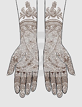 Hands with henna tattoo
