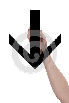 Hands Holding a Black Arrow