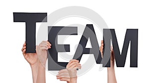 Hands Holding a Black Team