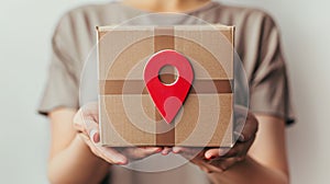 The Package with Location Marker. AI generated