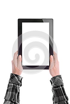 Hands Holding Digital Tablet Computer