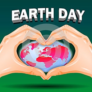 Hands holding Earth in heart shape. Save our planet. World Environment day or Earth day concept